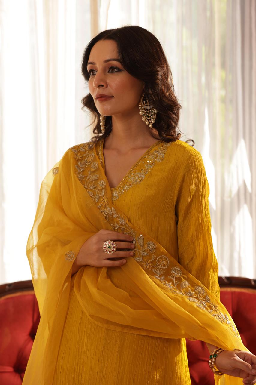 Yellow Festive wear Suit set