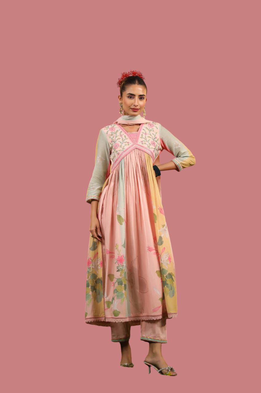 Floral mul cotton Ethnic wear