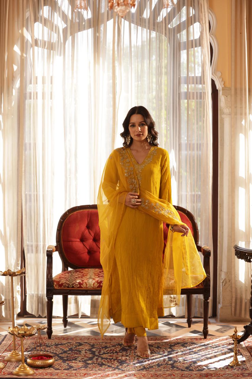 Yellow Festive wear Suit set