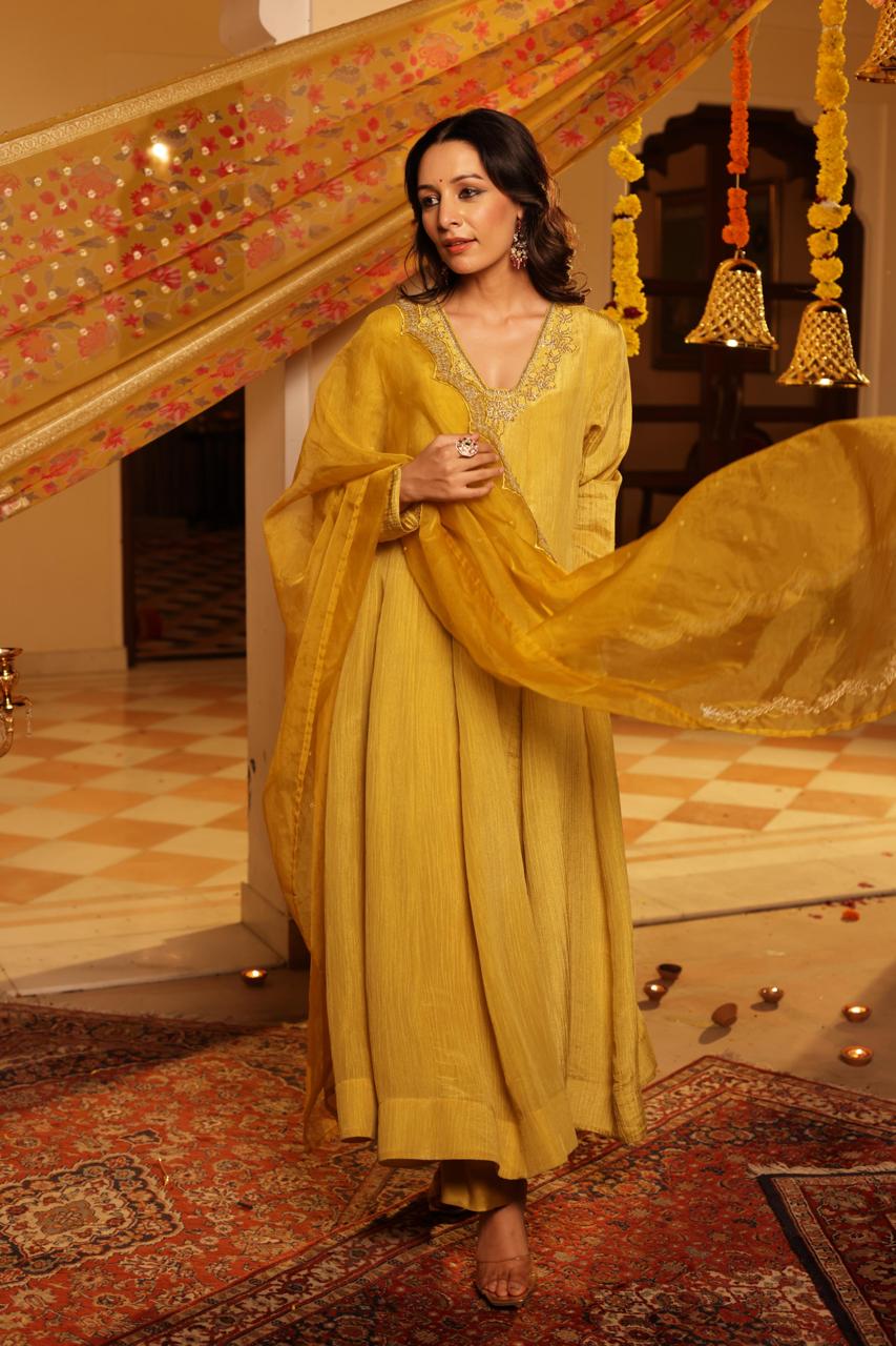 Yellow Festive wear Suit set