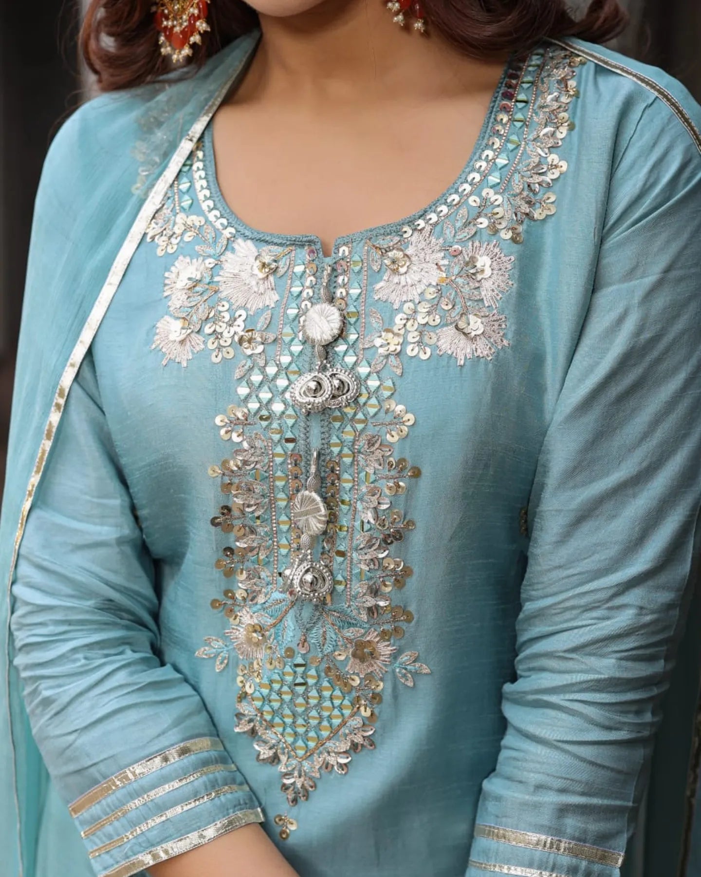 Blue Gharara Suit