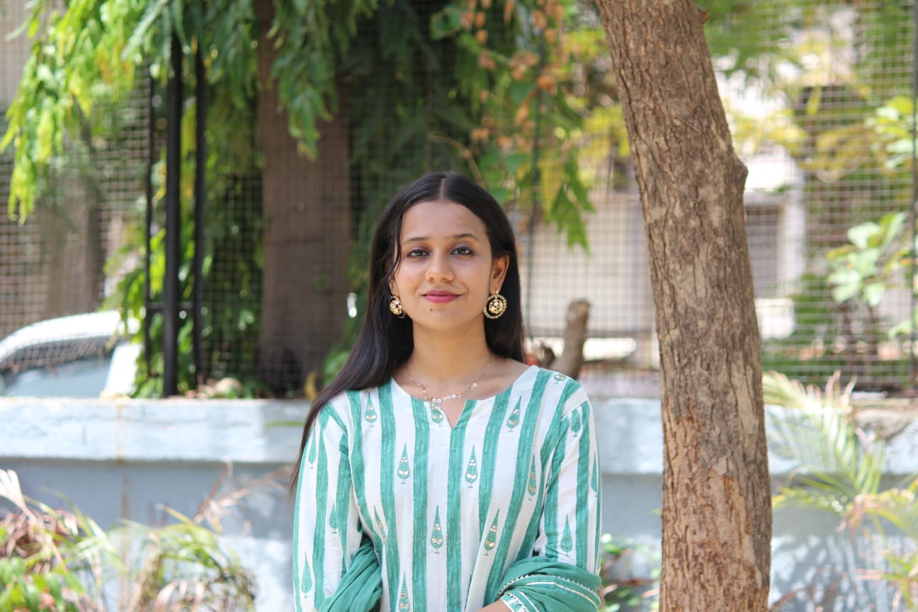 Green Straight Striped Gota work Kurta Pant Dupatta set